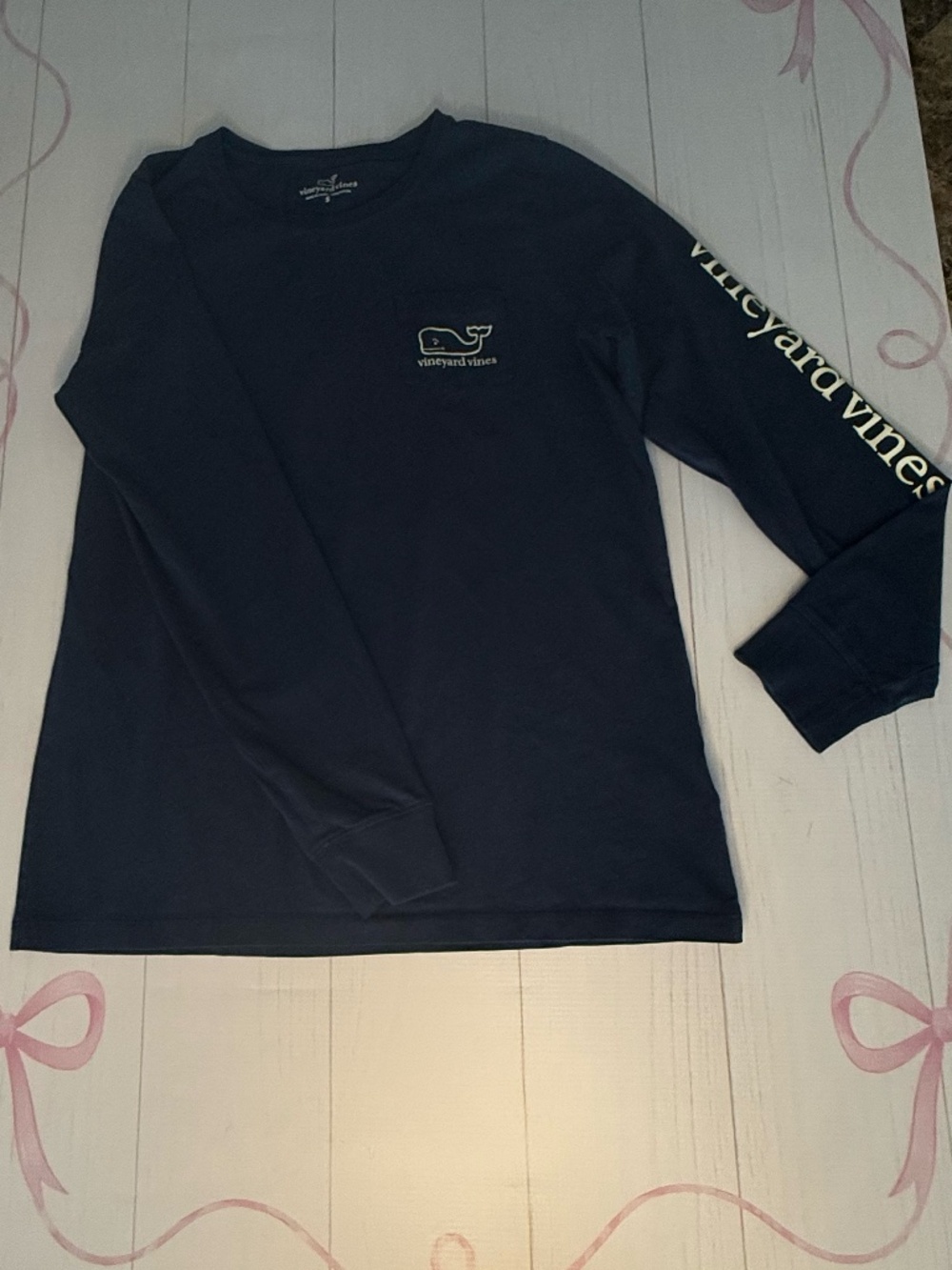 Vineyard Vines Long Sleeve New Years Eve Fireworks Whale Graphic T-shirt size S